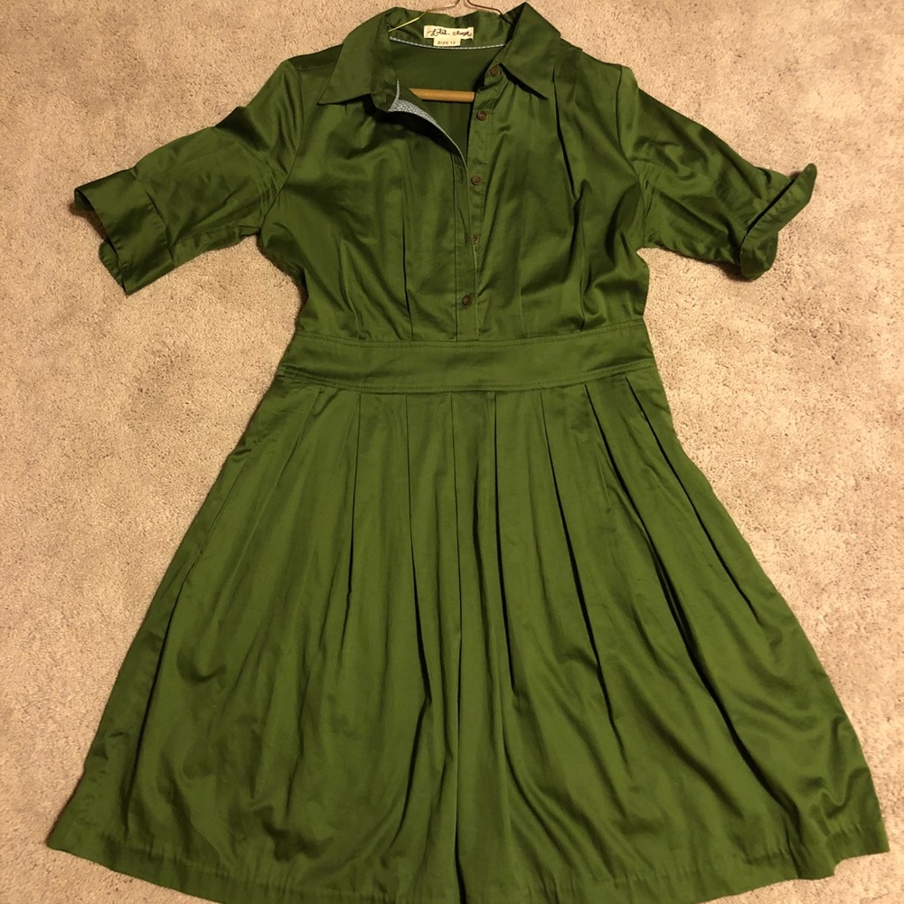 Anthropologie Hunter Green Dress